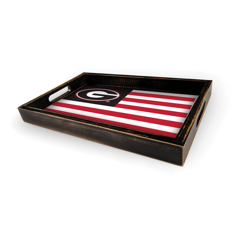 Load image into Gallery viewer, Fan Creations Brightline NCAA University of Georgia Flag Serving Tray
