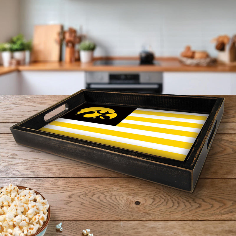 Load image into Gallery viewer, Fan Creations Brightline NCAA University of Iowa Flag Serving Tray
