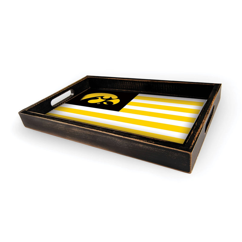 Load image into Gallery viewer, Fan Creations Brightline NCAA University of Iowa Flag Serving Tray
