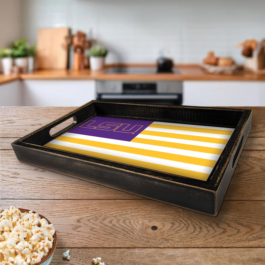 Fan Creations Brightline NCAA LSU Flag Serving Tray