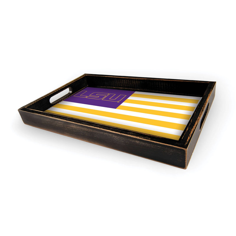 Load image into Gallery viewer, Fan Creations Brightline NCAA LSU Flag Serving Tray
