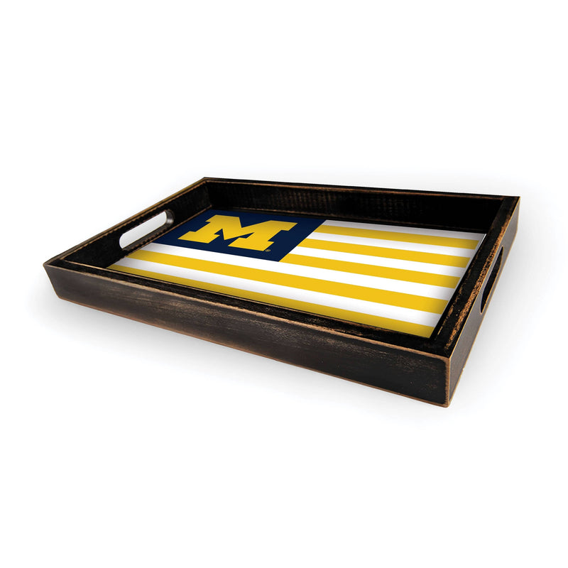 Load image into Gallery viewer, Fan Creations Brightline NCAA University of Michigan Flag Serving Tray

