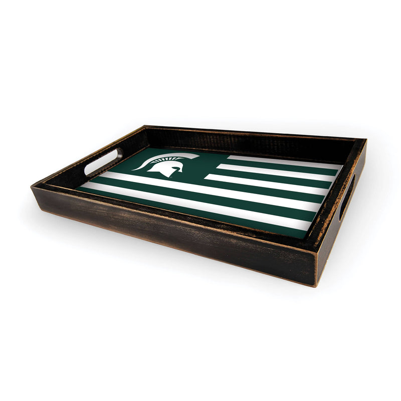 Load image into Gallery viewer, Fan Creations Brightline NCAA Michigan State University Flag Serving Tray
