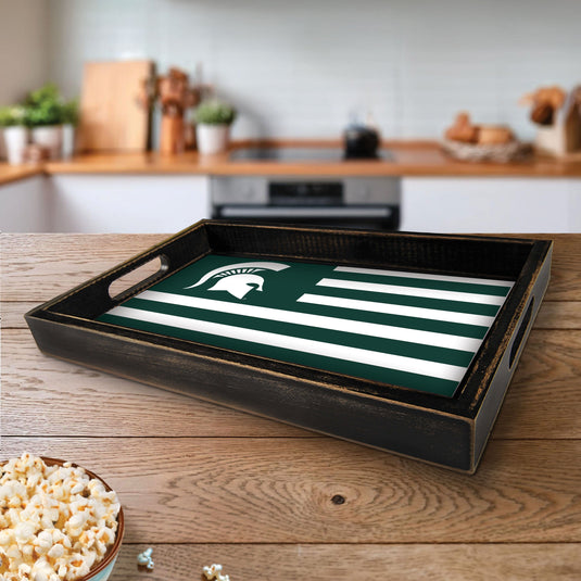 Fan Creations Brightline NCAA Michigan State University Flag Serving Tray