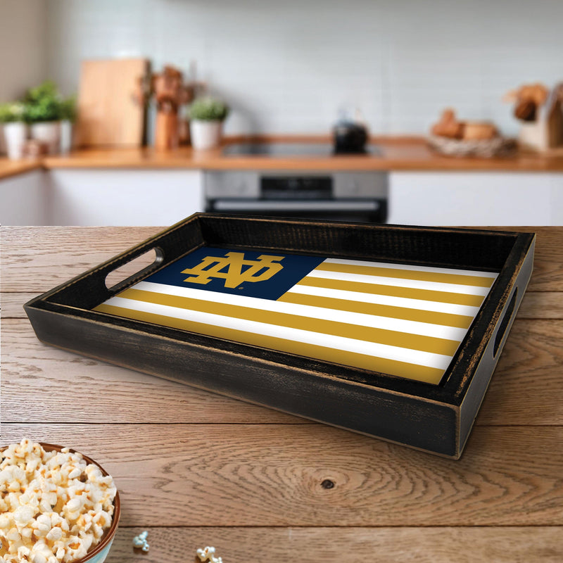 Load image into Gallery viewer, Fan Creations Brightline NCAA University of Notre Dame Flag Serving Tray
