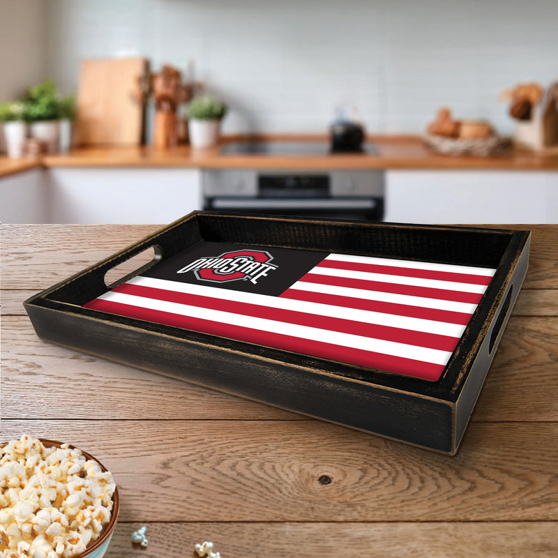 Load image into Gallery viewer, Fan Creations Brightline NCAA Ohio State University Flag Serving Tray

