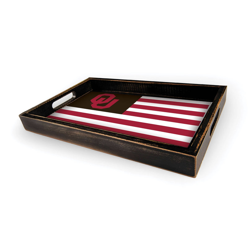 Load image into Gallery viewer, Fan Creations Brightline NCAA University of Oklahoma Flag Serving Tray
