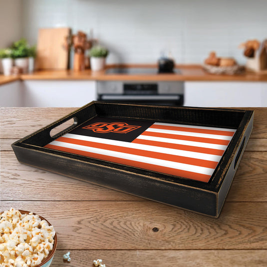 Fan Creations Brightline NCAA Oklahoma State University Flag Serving Tray