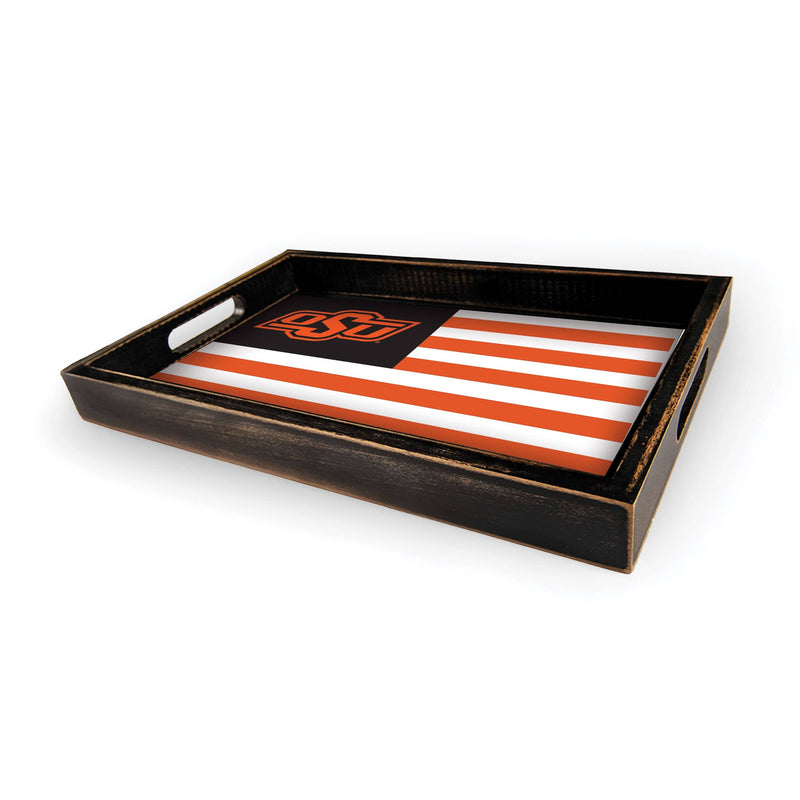 Load image into Gallery viewer, Fan Creations Brightline NCAA Oklahoma State University Flag Serving Tray
