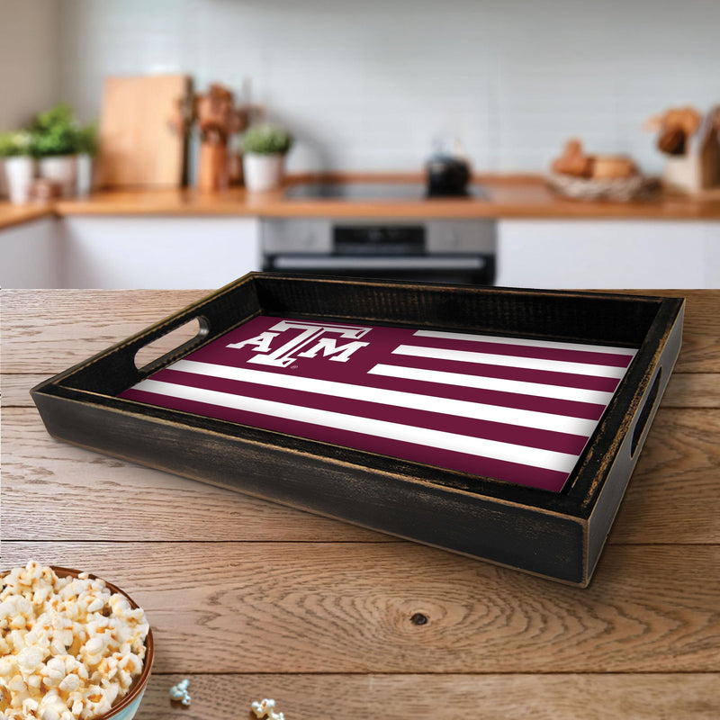 Load image into Gallery viewer, Fan Creations Brightline NCAA Texas A&amp;M University Flag Serving Tray
