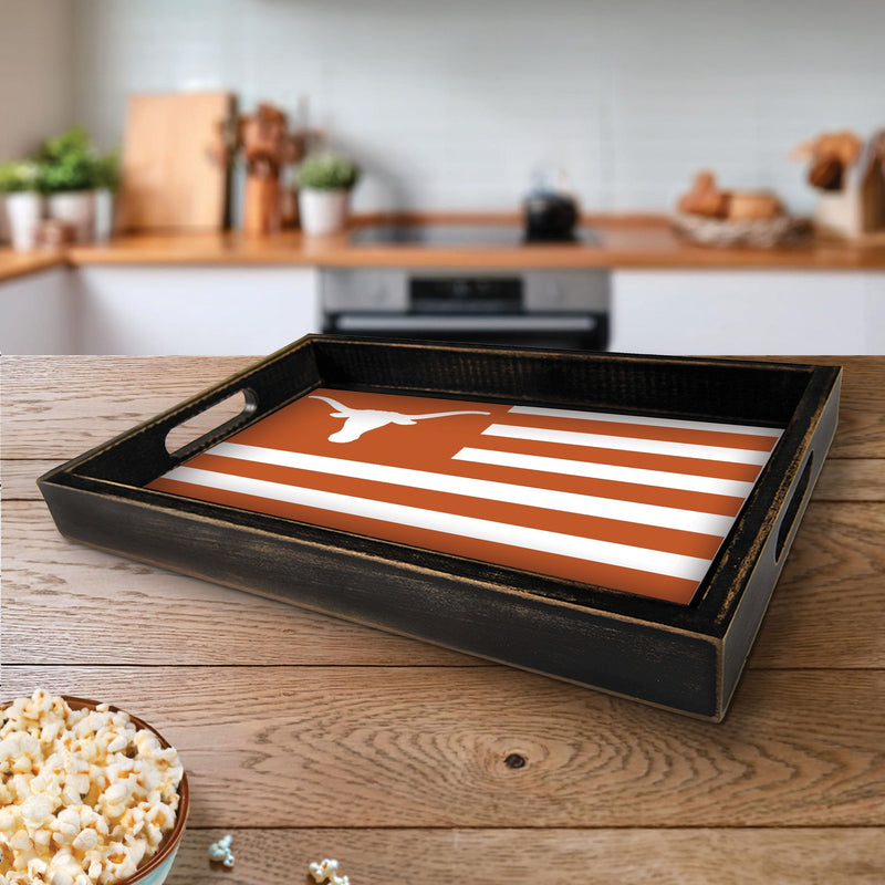 Load image into Gallery viewer, Fan Creations Brightline NCAA University of Texas Flag Serving Tray
