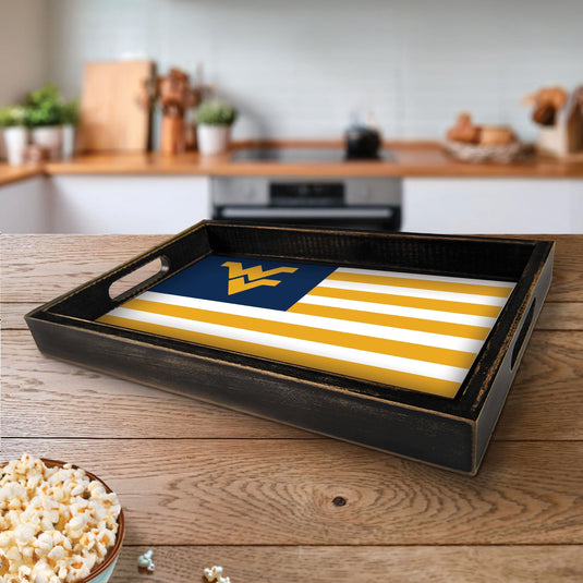 Fan Creations Brightline NCAA West Virginia University Flag Serving Tray