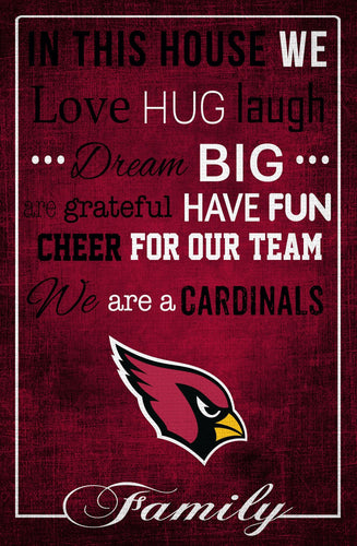 Fan Creations Home Decor Arizona Cardinals   In This House 17x26