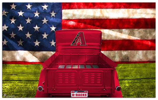 Fan Creations Home Decor Arizona Diamondbacks  Patriotic Retro Truck 11x19