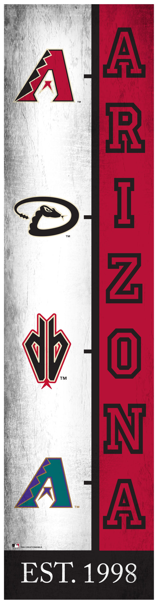 Arizona Diamondbacks Team Logo Progression 6x24 – Fan Creations GA