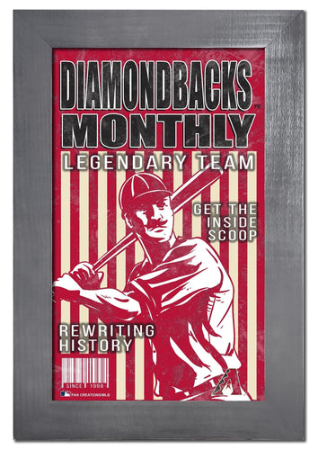 Fan Creations Home Decor Arizona Diamondbacks   Team Monthly Frame 11x19