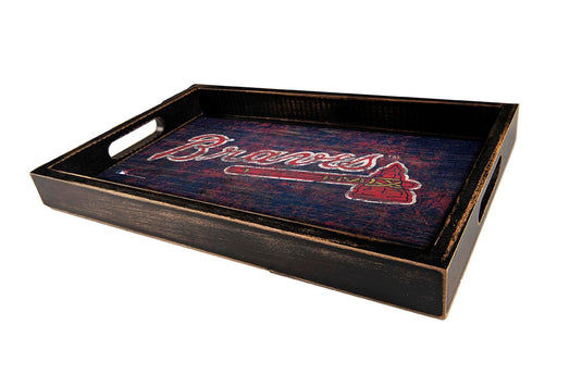 Fan Creations Home Decor Atlanta Braves  Distressed Team Tray With Team Colors