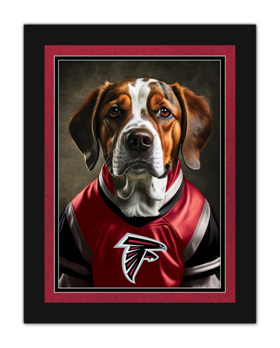 Fan Creations Wall Art Atlanta Falcons Dog in Team Jersey 12x16