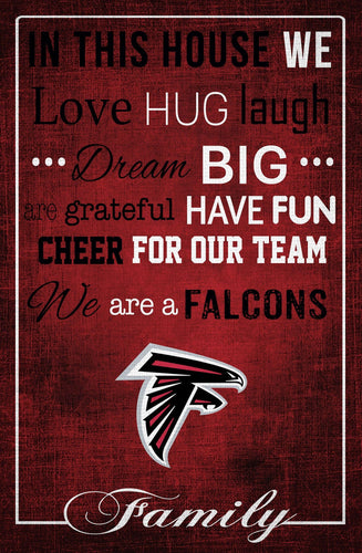 Fan Creations Home Decor Atlanta Falcons   In This House 17x26