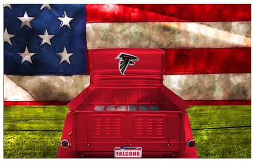 Fan Creations Home Decor Atlanta Falcons  Patriotic Retro Truck 11x19