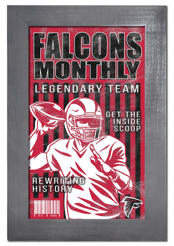 Fan Creations Home Decor Atlanta Falcons   Team Monthly Frame 11x19