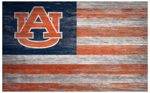 Fan Creations Home Decor Auburn   Distressed Flag 11x19