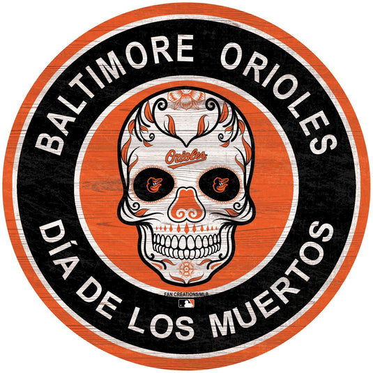 Fan Creations Holiday Home Decor Baltimore Orioles Sugar Skull Circle