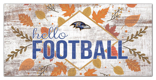 Fan Creations Holiday Home Decor Baltimore Ravens Hello Football 6x12