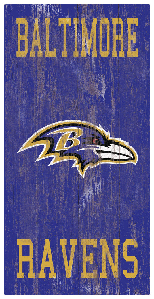 Fan Creations Home Decor Baltimore Ravens Heritage Logo W/ Team Name 6x12
