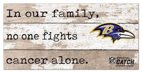 Fan Creations Home Decor Baltimore Ravens No One Fights Alone 6x12