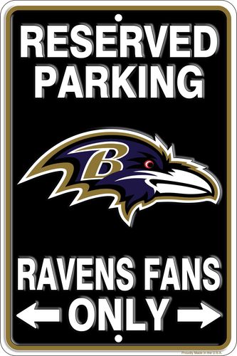 Fan Creations Wall Decor Baltimore Ravens Reserved Parking Metal 12x18in