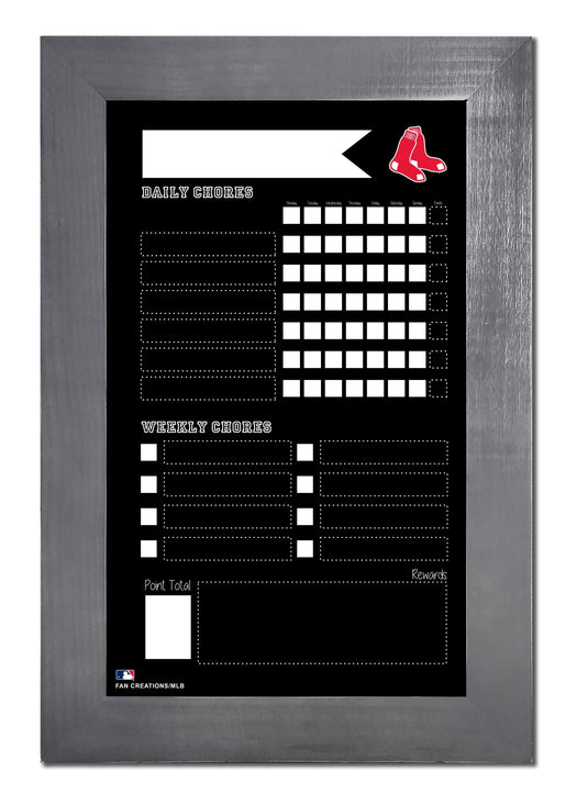 Fan Creations Home Decor Boston Red Sox   Chore Chart Chalkboard 11x19 With Frame