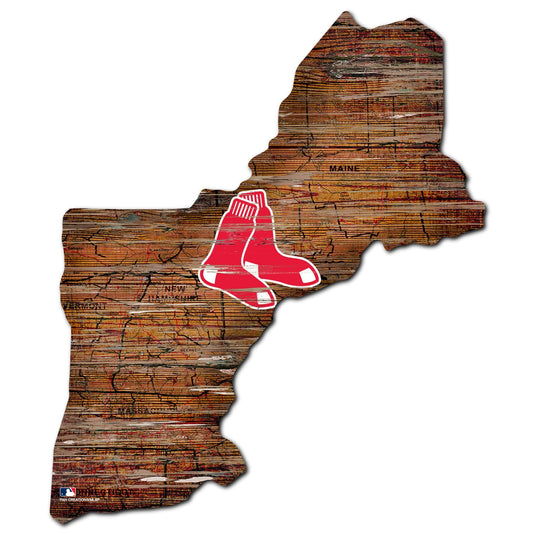 Fan Creations 24" Sign Boston Red Sox Distressed State With Logo Sign