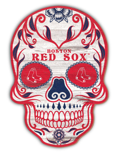 Fan Creations Holiday Home Decor Boston Red Sox Sugar Skull 12in