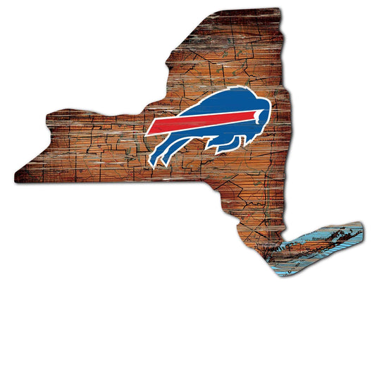 Fan Creations 24" Sign Buffalo Bills Distressed State With Logo Sign