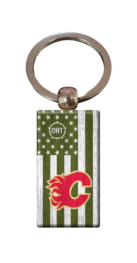 Fan Creations Home Decor Calgary Flames  OHT Flag Keychain