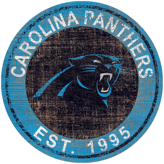 Fan Creations Home Decor Carolina Panthers Heritage Logo Round