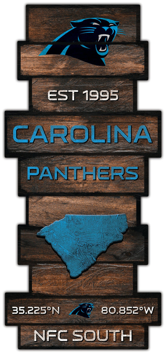 Fan Creations Wall Decor Carolina Panthers Wood Celebration Stack