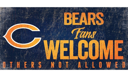 Fan Creations 6x12 Sign Chicago Bears Fans Welcome Sign