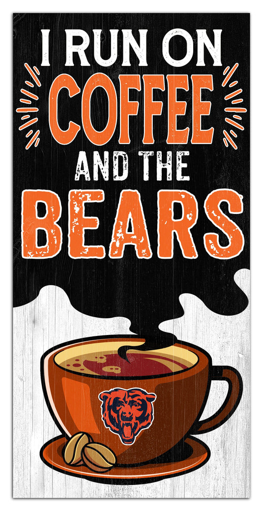 Fan Creations Home Decor Chicago Bears I Run On Coffee 6x12