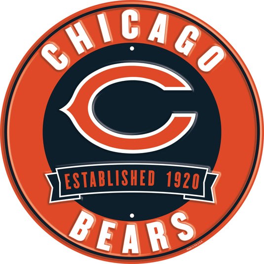 Fan Creations Wall Decor Chicago Bears Metal Established Date Circle