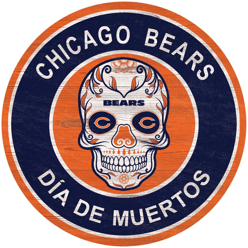 Fan Creations Holiday Home Decor Chicago Bears Sugar Skull Circle