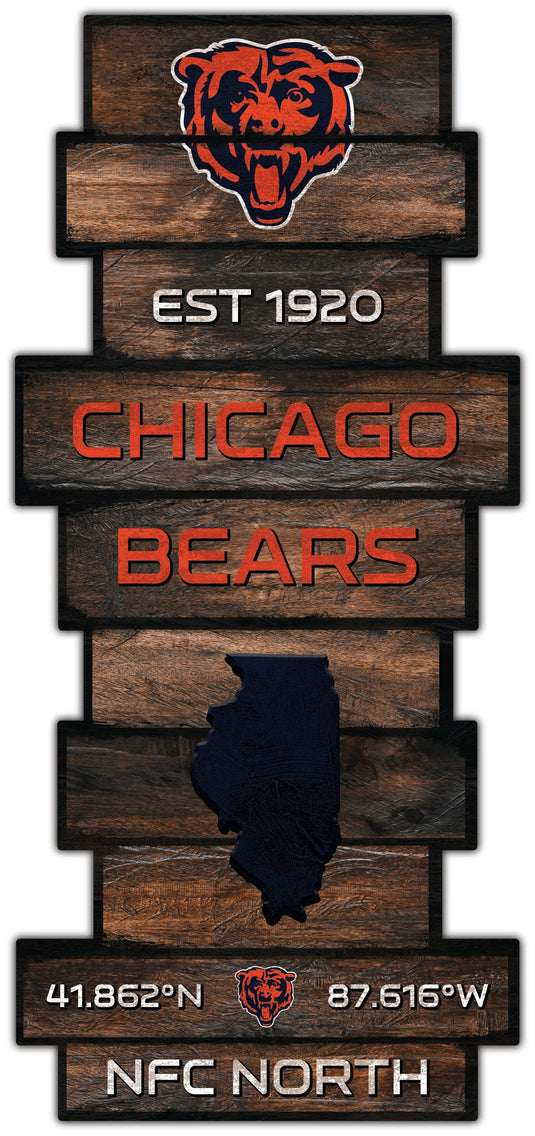 Fan Creations Wall Decor Chicago Bears Wood Celebration Stack