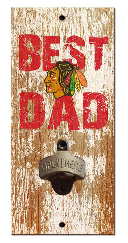 Fan Creations Home Decor Chicago Blackhawks  Best Dad Bottle Opener