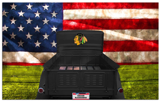 Fan Creations Home Decor Chicago Blackhawks  Patriotic Retro Truck 11x19