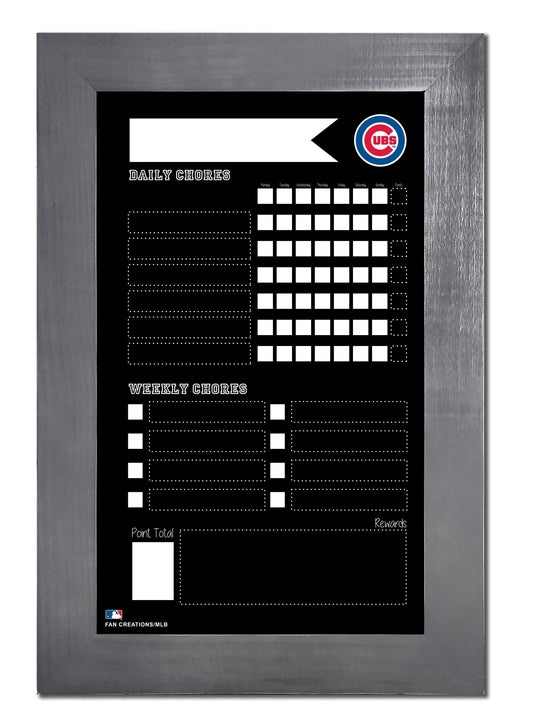 Fan Creations Home Decor Chicago Cubs   Chore Chart Chalkboard 11x19 With Frame