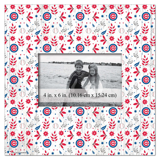 Fan Creations Home Decor Chicago Cubs  Floral Pattern 10x10 Frame