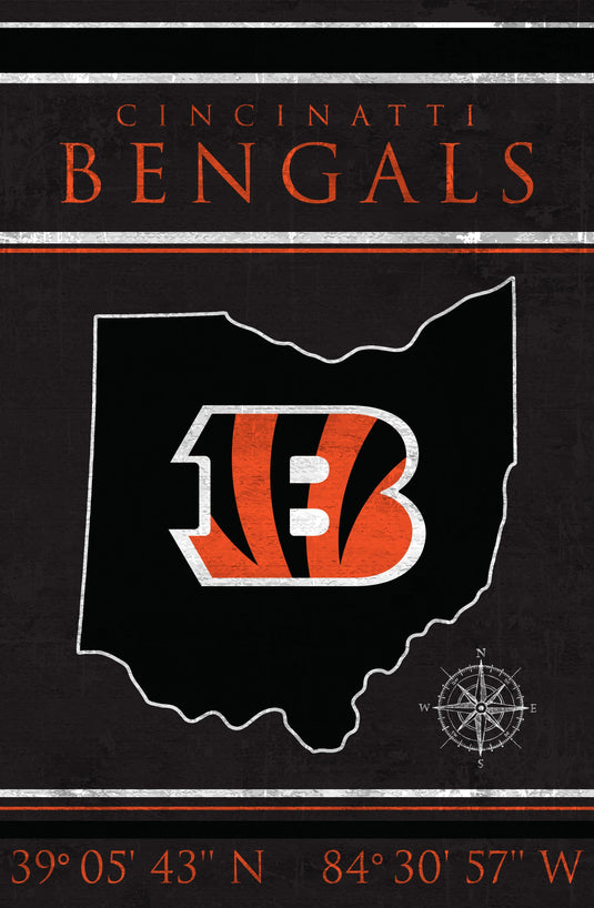 Fan Creations Home Decor Cincinnati Bengals   Coordinates 17x26