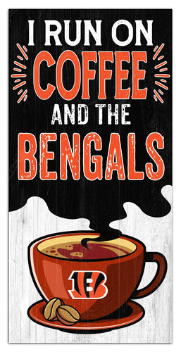 Fan Creations Home Decor Cincinnati Bengals I Run On Coffee 6x12