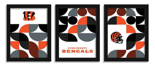 Fan Creations Wall Decor Cincinnati Bengals Minimalist Color Pop 12x16 (Set Of 3)